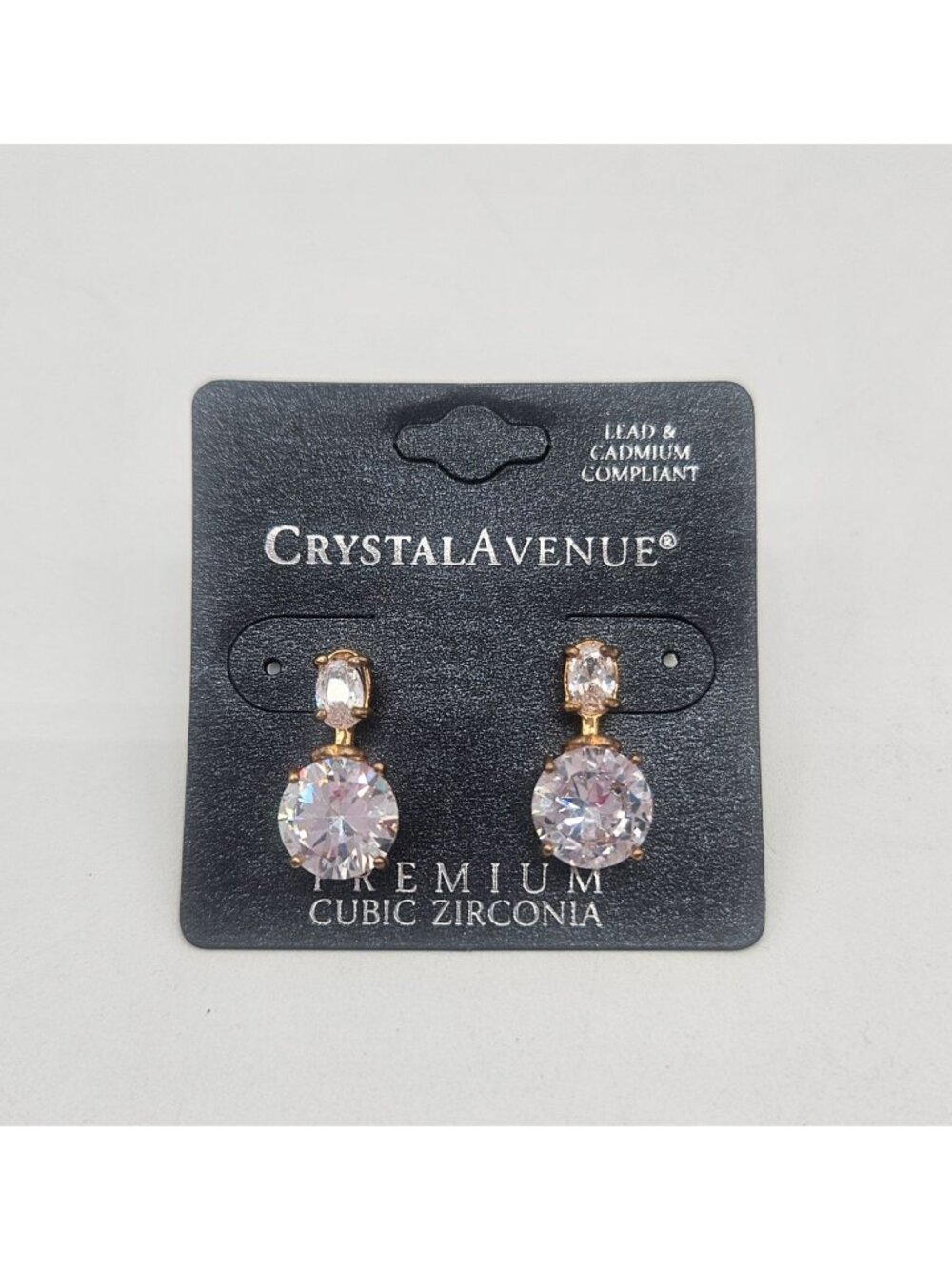Crystal Avenue Cubic Zirconia CZ Dangle Solitaire Earrings Wedding Prom Formal